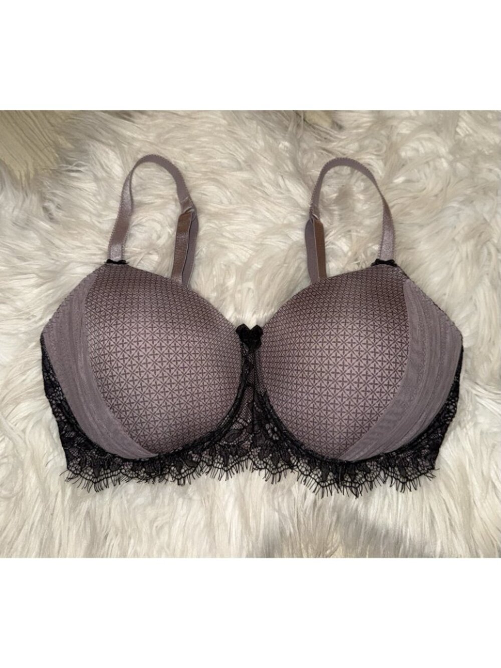 Amoena Romy SBP Mastectomy Bra Lined Wire Free Printed Lace Womens 34C Gray - Picture 3 of 6